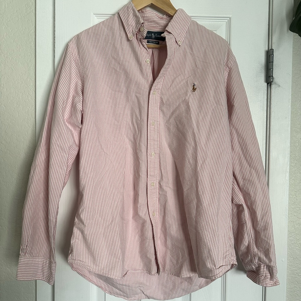 Ralph Lauren Men's Pink Striped Shirt